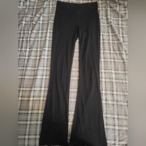 Love Poem Black Ribbed Flared Leggings